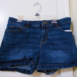 Jcpenney dark blue short jeans mid rise size 14